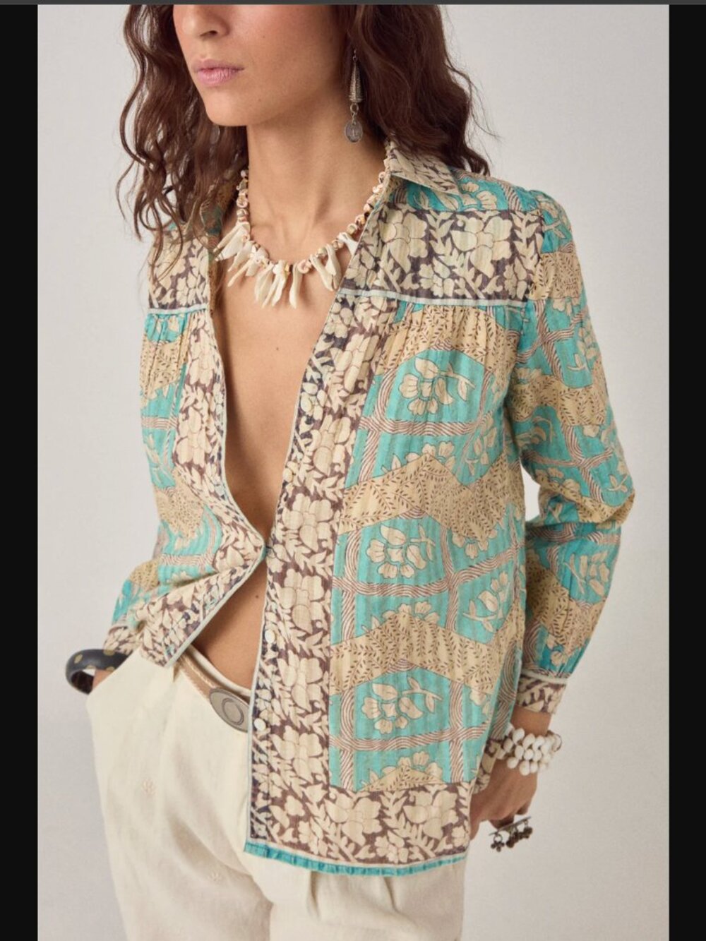 Maison Hotel Bruna Shirt Light Blue 100% Cotton - Picture 4 of 8